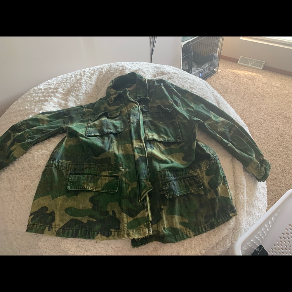 Free people camo jacket size xl
